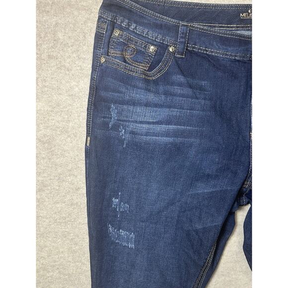 Melissa McCarthy Seven7 Seven 7 Jeans 28W NWT Classic Distressed Crop Cropped - Picture 3 of 8